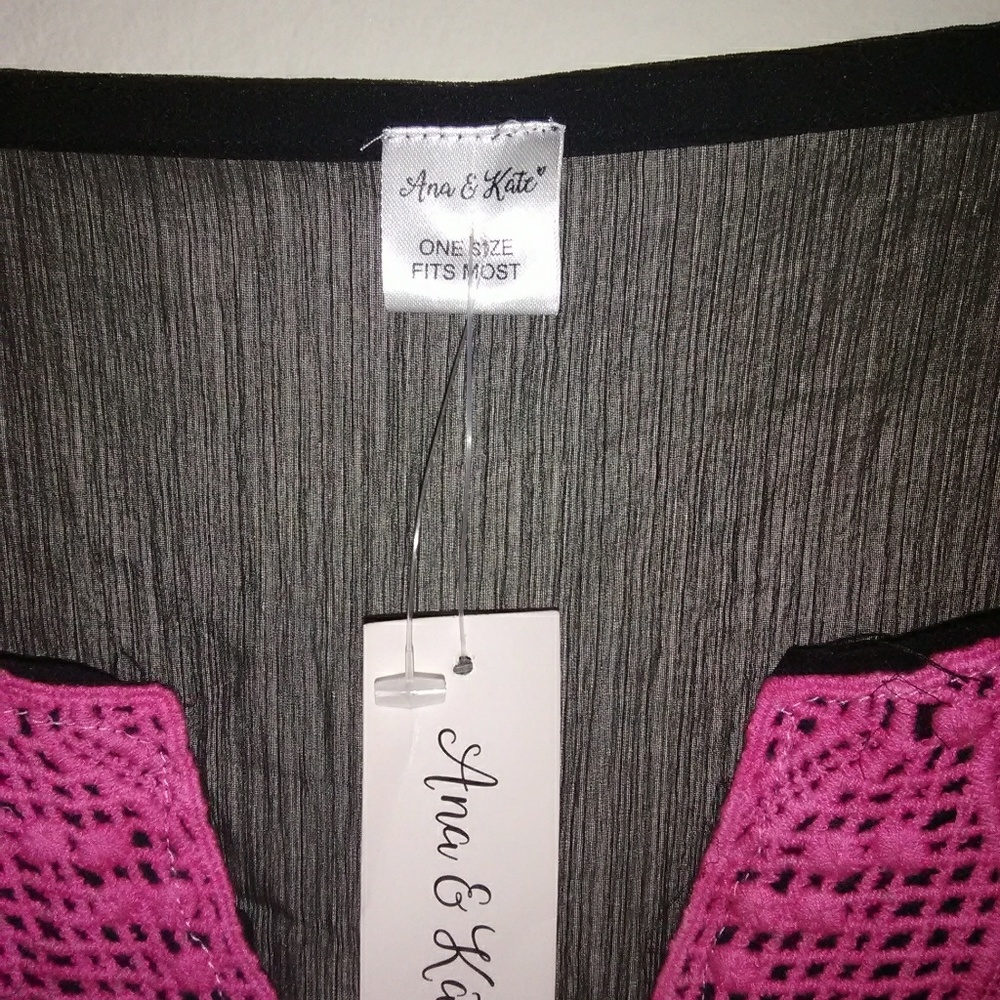 🎅Ana & kate Women's cover up black and pink - Picture 3 of 6